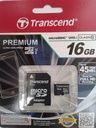 MicroSDHC 16Gb (UHS-1) Transcend Class 10 (адаптер SD)