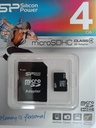 MicroSDHC 4Gb SiliconPower Class 4 (адаптер SD)