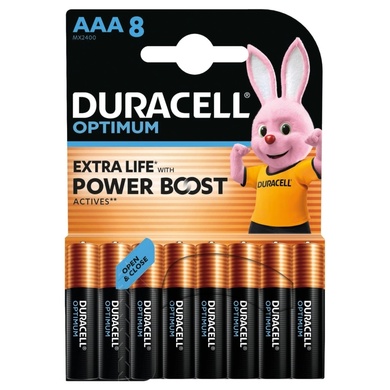 Батарейка DURACELL LR03 KPD 08*10 Optimum уп. 1x8 шт.